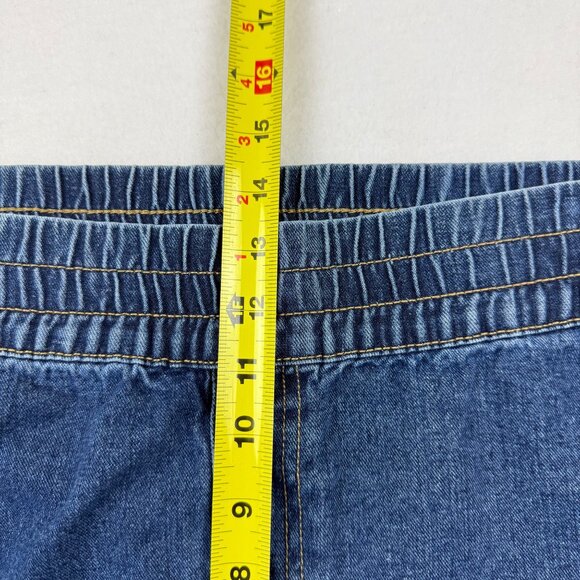 Terra & Sky Womens Elastic Waist Blue Slouchy Denim Shorts Plus 2X (20W-22W) NWT - Picture 9 of 10